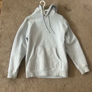 Glossier Men’s Pale Blue Pullover Hoodie - Embroidered Logo